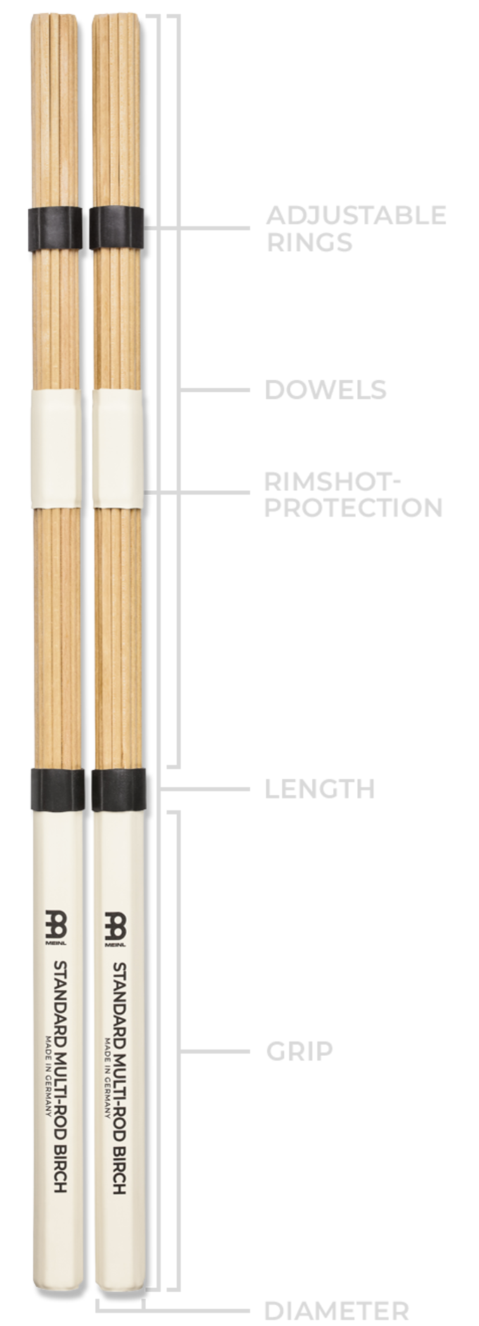 Superklasse Drumstick Brushes Stick und Besen in einem vielseitig einsetzbar 